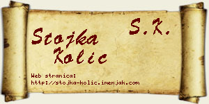Stojka Kolić vizit kartica